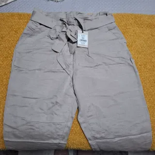 Pantalón beige lino talla S