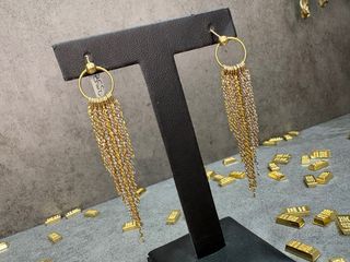 Pendientes Oro 18k Tricolor Largos