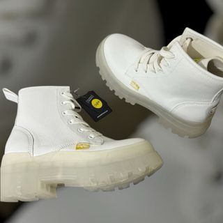 Botines Buffalo veganos blancos talle 36