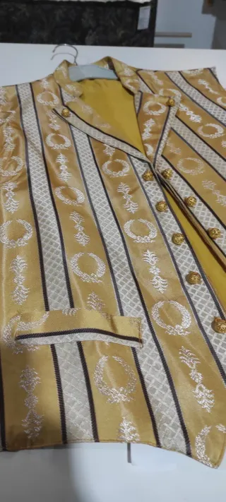 Chaleco Fallero Talla 58 Dorado y chocolate