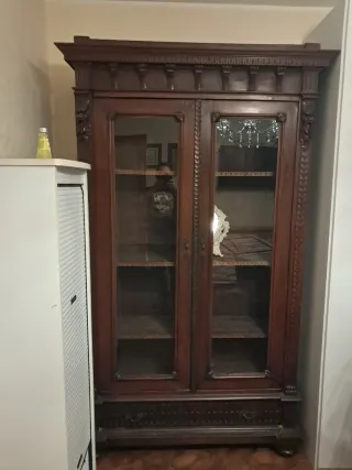 Cristalliera '800 in legno e vetro