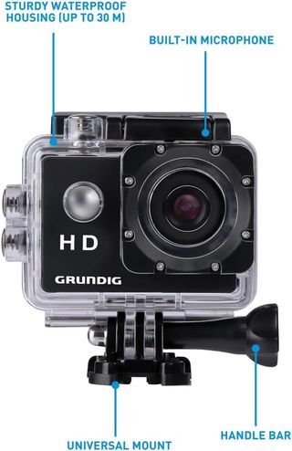 Grundig Cámara de acción HD720P Subacuática + acce