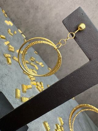 Pendientes Oro 18k Aro Múltiple