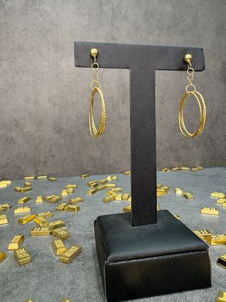 Pendientes Oro 18k Aro Múltiple