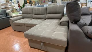 Sofá modular gris y beige