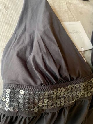 Conjunto lencería gris con lentejuelas