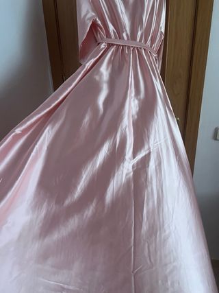 Vestido rosa satén talla M