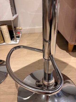 Set 2 Sedie Bar Alte in Pelle Grigia