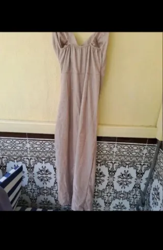 Vestido fiesta plateado rosa talla S