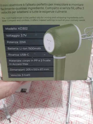 Sbattitore Elettrico a Batteria USB