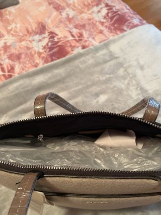 Bolso grande Parfois beige/gris por estrenar