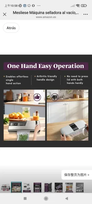 Mesliese Máquina Selladora al Vacío 95 kPa