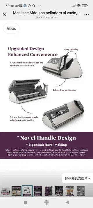 Mesliese Máquina Selladora al Vacío 95 kPa