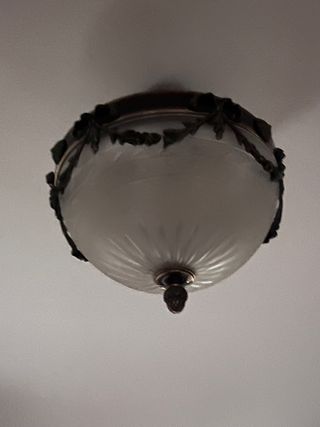 Lámpara colgante de cristal y metal