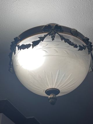 Lámpara colgante de cristal y metal