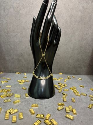 Pulsera esmeraldas circonitas oro 18k