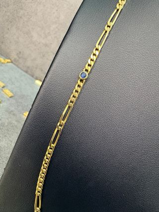 Cadena Oro 18k con Piedras Azules