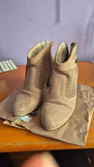 Botines Beige/Marrón Talla 39