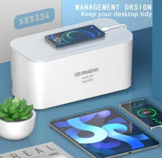 Regleta con caja organizadora.