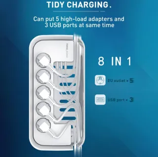 Regleta con caja organizadora.