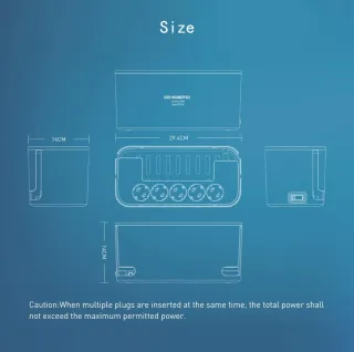 Regleta con caja organizadora.