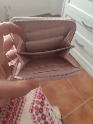 Cartera Piel Vegana Pandora Rosa y Blanca