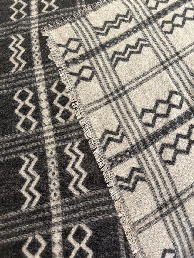 Sciarpa Coperta/Scialle XL unisex tipo plaid boho reversibile