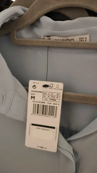 Camisa Mango Azul Talla M