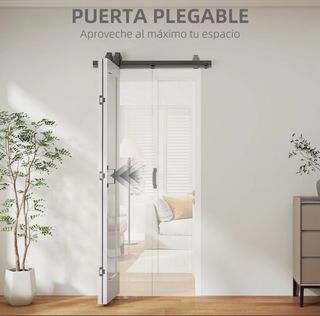 Puerta corredera plegable blanca