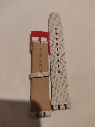 Correa Swatch 19mm Beige y Roja