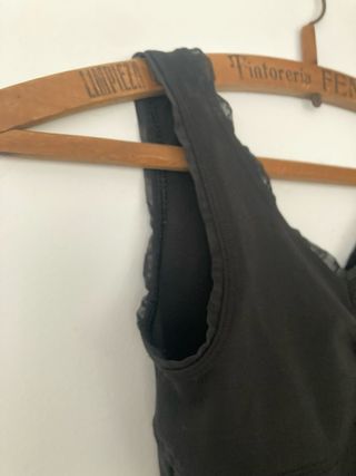 Maillot ballet niña negro forrado T 10-12