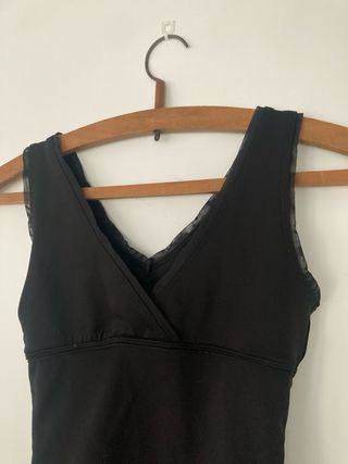 Maillot ballet niña negro forrado T 10-12