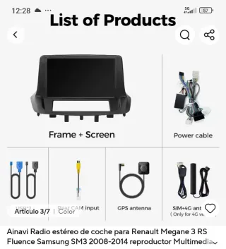 Pantalla Táctil Renault Megane 3