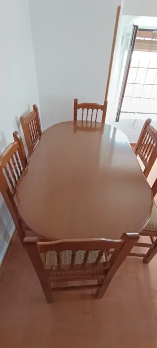 Tavolo da pranzo e sedie in legno