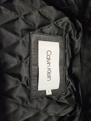 Cazadora Cuero Calvin Klein Negra