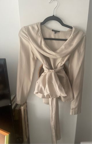 Blusa seda beige Pedro del Hierro