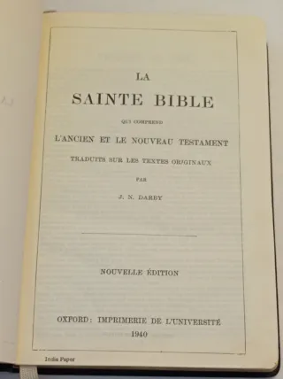 La Santa Bibbia 1940 lingua francese