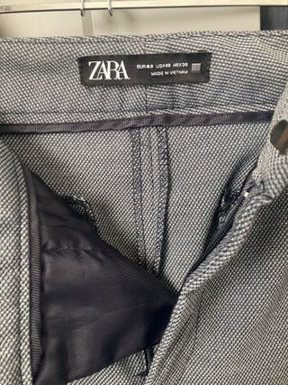 Pantalón de pinzas azul grisáceo