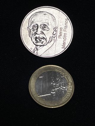 Moneda conmemorativa 5 francos Pierre Mendes