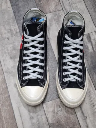 Converse All Star Nere Cuore Rosse Tg 40