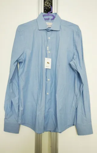 Camisa azul manga larga