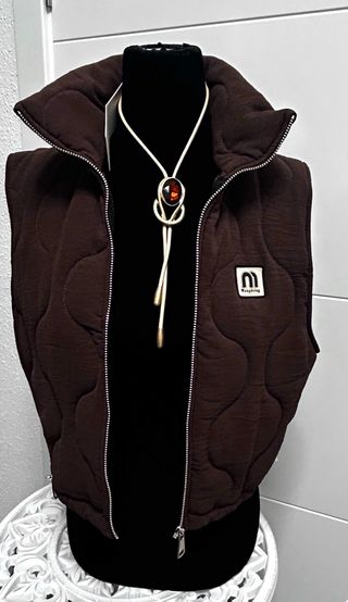 Chaleco acolchado marrón S/M