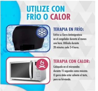 Gorro Gel Frío/Calor Migrañas Negro