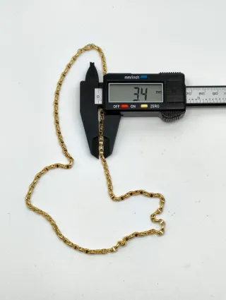 Cadena eslabones ovales oro bicolor 18kt