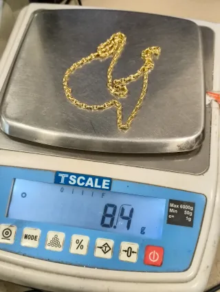 Cadena eslabones ovales oro bicolor 18kt