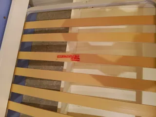 Cama nido cajones, colchón y almohada azul /blanco