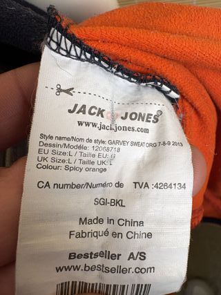 Sudadera Jack & Jones Deportiva Azul Naranja