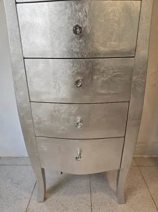 Simfonier cajonera comoda madera plateada