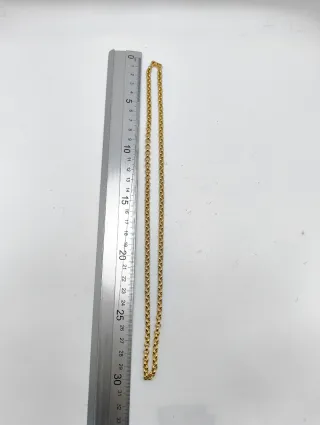 Cadena maciza 18kt eslabones 1x1 redondos 60cm