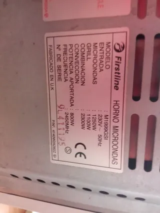 Microondas Firstline M1999GSI Grill